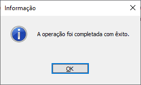 Operação concluída